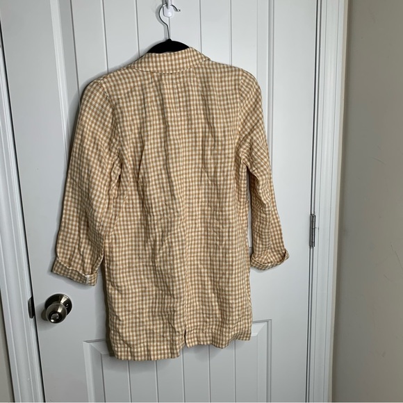 Madewell yellow gingham check linen dorset blazer jacket size XS‎ - Picture 5 of 6